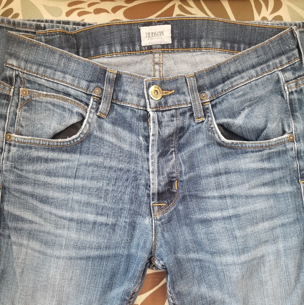 Hudson Distressed Light Blue Soft Jeans Selvage 31